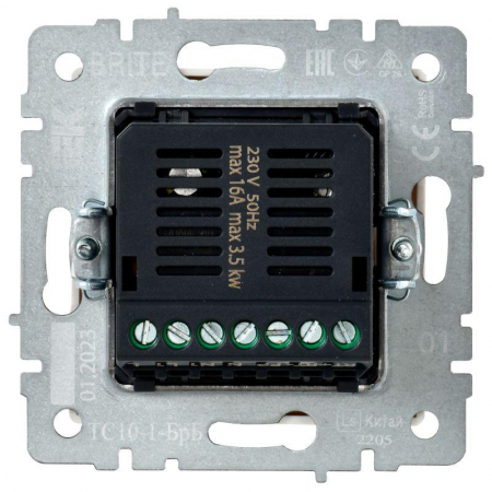 Термостат электронный с индик. BRITE СП IP20 ТС10-1-БрБ механизм бел. IEK BR-RT11-K01