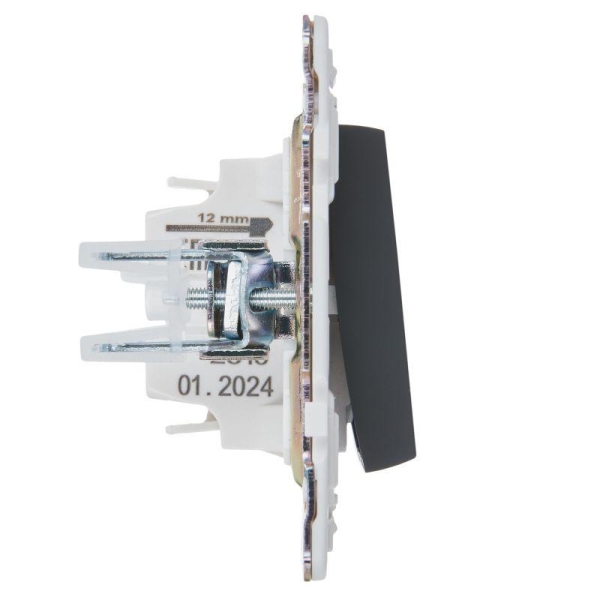 Выключатель 1-кл. SKANDY 10А SK-V01G графит IEK SK-V10-0-10-K53