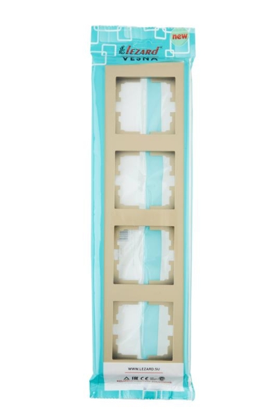 Рамка 4-м VESNA вертик. без вставки зол. LEZARD 742-3600-154