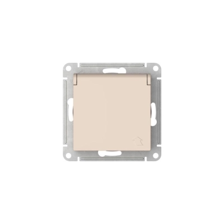 Розетка AtlasDesign 16А IP20 с заземл. защ. шторки с крышкой быстрозажим. клем. механизм беж. SE ATN000246S