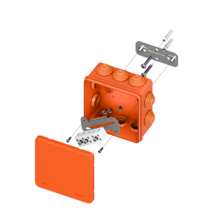 Коробка огнестойкая E45 100х100х50мм IP55 с клеммниками 5 полюсов 0.5-10кв.мм HF EKF plc-kmfr-100-510