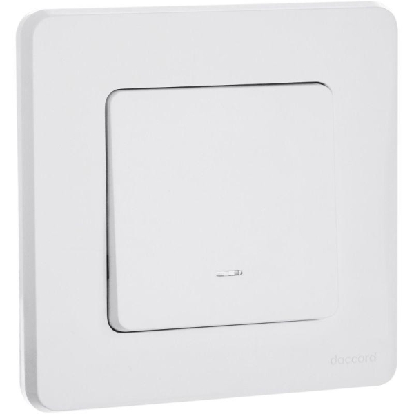 Выключатель 1-кл. Inspiria 10А IP20 250В 10AX с подсветкой/индикацией механизм бел. IEK 673610