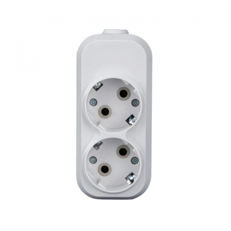 Колодка удлинителя 2-м 16А с заземл. АБС-пластик бел. TOKOV ELECTRIC TKE-C01-KU2-Z