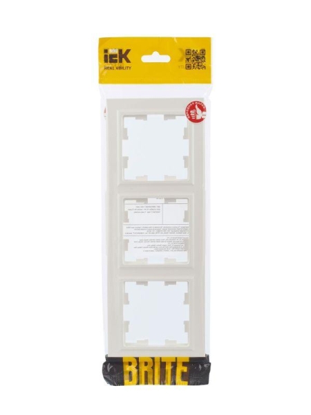 Рамка 3-м BRITE РУ-3-БрЖ жемчуж. IEK BR-M32-K36