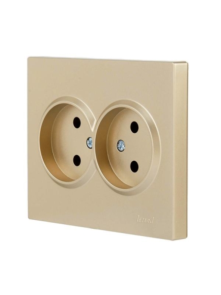 Розетка VESNA двойная без заземл. ПБТ зол. LEZARD 742-3600-128B
