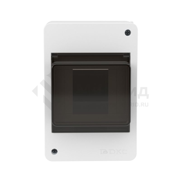 Щиток настенный Фрейм (FRAME) 4мод. с тонированной дверцей бел. DKC F04W0WD