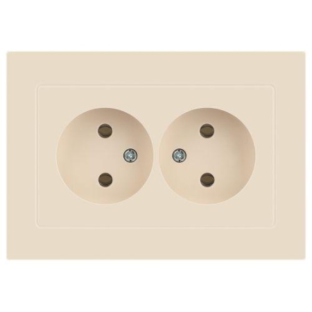 Розетка 2-м СП Accent 6-204-02 16А IP20 250В 2P AL/CU сл. кость Intro Б0063474