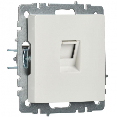 Розетка компьютерная СП RJ45 кат.5E BRITE РК10-БрБ механизм бел. IEK BR-K10-1-K01