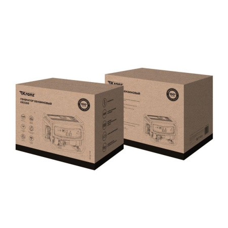 Генератор бензиновый KR3300 3.3кВт 230В 15л ручной стартер KRANZ KR-16-1133