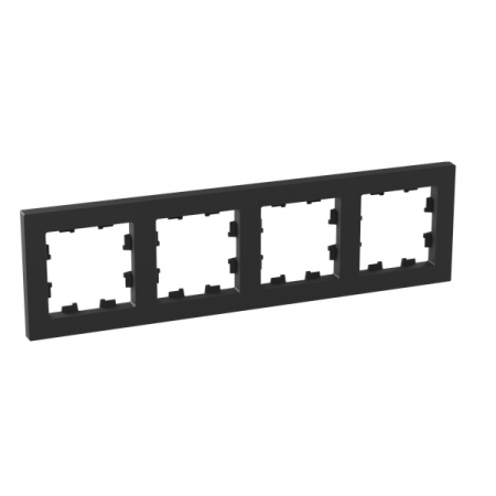 Рамка 4-м Эпика пластик черн. EKF UP1-FPB-04