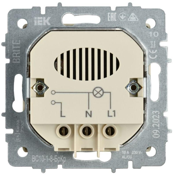 Выключатель карточный BRITE 30А ВС10-1-8-БрКр механизм беж. IEK BR-V11-0-10-K10