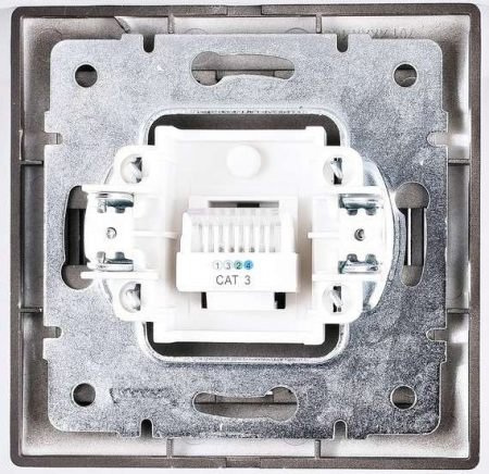 Розетка 1-м СП Mira с заземл. керамика черн. бархат LEZARD 701-4242-122