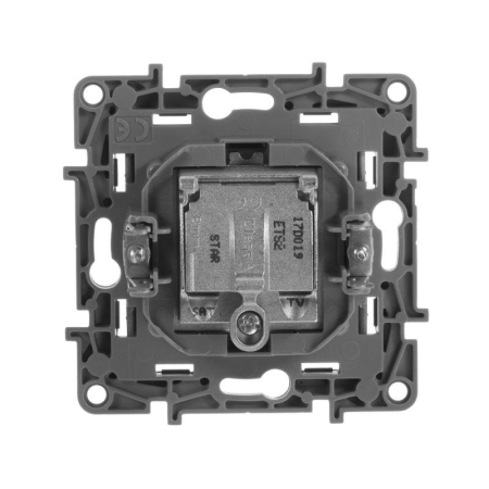 Розетка телевизионная TV/SAT СП Etika двухкабельная механизм антрацит IEK 672657