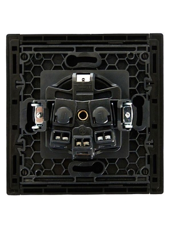 Розетка СП FORTE&PIANO FP116 16А с заземл. без защ. шторок винт. крепл. черн. IEK FP-R11-16-K02