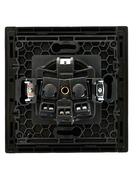 Розетка СП FORTE&PIANO FP116 16А с заземл. без защ. шторок винт. крепл. черн. IEK FP-R11-16-K02