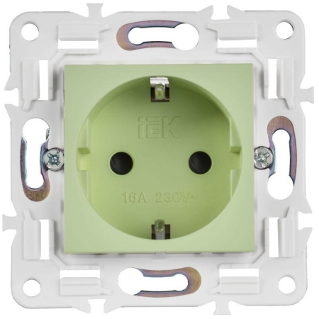 Розетка SKANDY 16А с заземл. защ. шторки SK-R04G мятный IEK SK-R14-16-K06