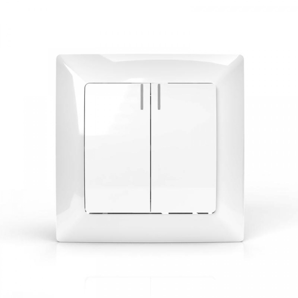 Выключатель 2-кл. СП AVA 10А IP20 с индикатором в сборе бел. TOKOV LIGHT TKL-AV-V2IF-C01