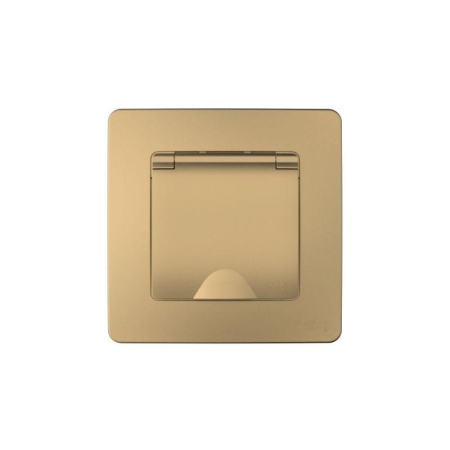 Розетка 1-м СП Blanca 16А IP44 250В с заземл. защ. шторки с крышкой титан SE BLNRS441114