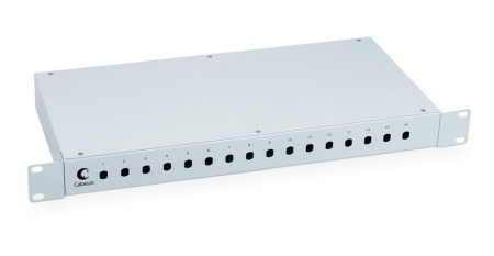 Кросс бокс оптический FO-19-16ST 19дюйм на 16 ST(FC) со сплайс-кассетой и КДЗС Cabeus 7036с