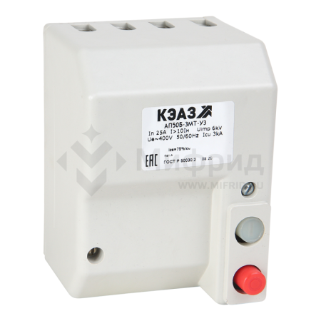 Выключатель автоматический 3п 10А 10Iн 2кА АП50Б 3МТ У3 400В AC КЭАЗ 107261
