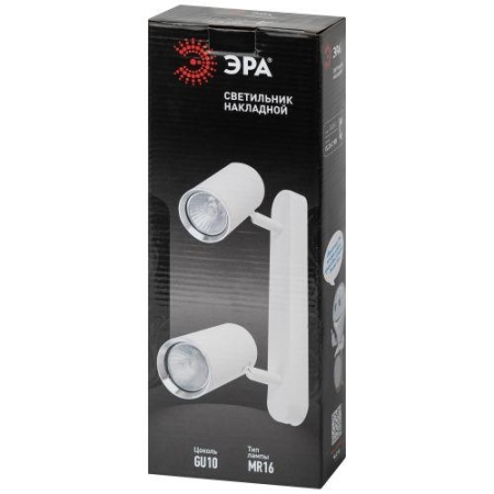 Светильник OL35-2 WH MR16 GU10 IP20 настенно-потолочный спот бел. хром ЭРА Б0056365