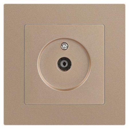 Розетка телевизионная одиночная TV СП Accent 6-301-04 IP20 шампань Intro Б0063609