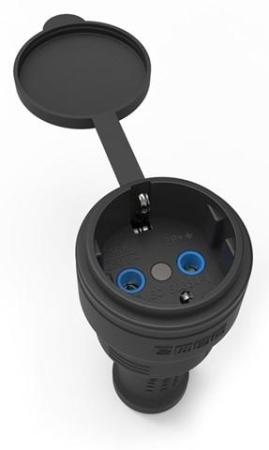 Розетка в резиновом корпусе для удлинителя EMAS EKS116P