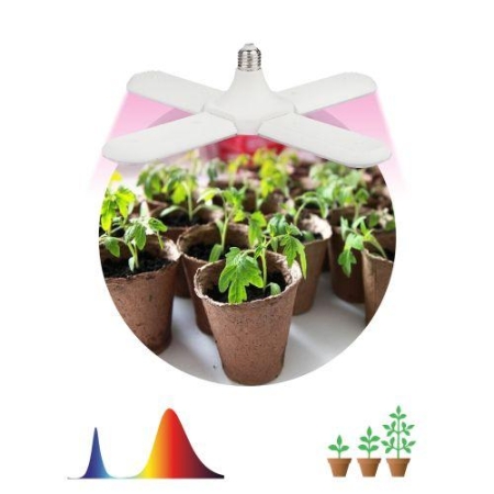 Лампа светодиодная FITO-36W-RB-E27-FOLD 36Вт Е27 4-лепестковая для растений красн./син. спектр Эра Б0053289