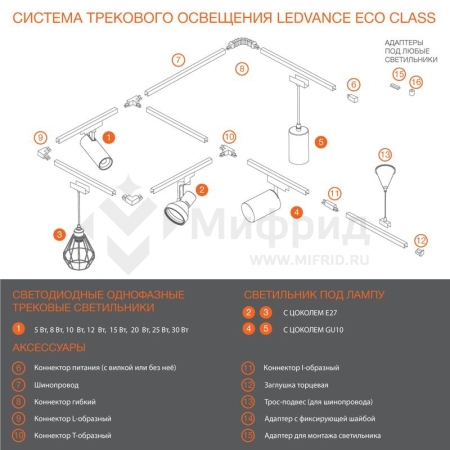 Светильник светодиодный трековый ECO TRACKSP 1PH 30W 840 BKRD 30Вт 2700Лм 4000К IP20 LEDVANCE 4099854233272