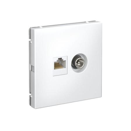 Розетка компьютерная + телевизионная 2-м ArtGallery RJ45 + TV кат.5E лотос SE GAL001389