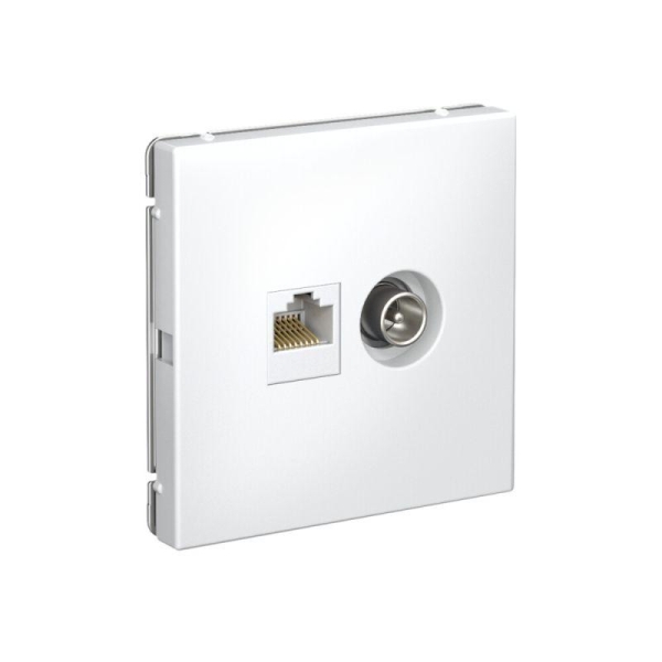 Розетка компьютерная + телевизионная 2-м ArtGallery RJ45 + TV кат.5E лотос SE GAL001389