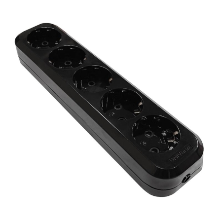 Колодка удлинителя 5-м с заземл. АБС-пластик черн. UNIVersal 2238