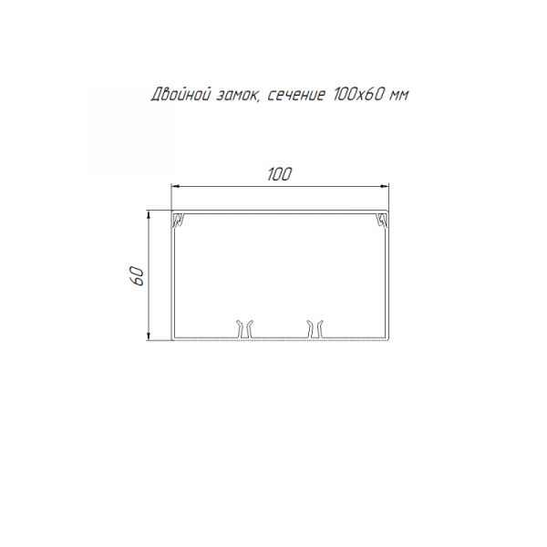 Кабель-канал 100х60 L2000 с двойн. замком бел. Промрукав PR.0610061