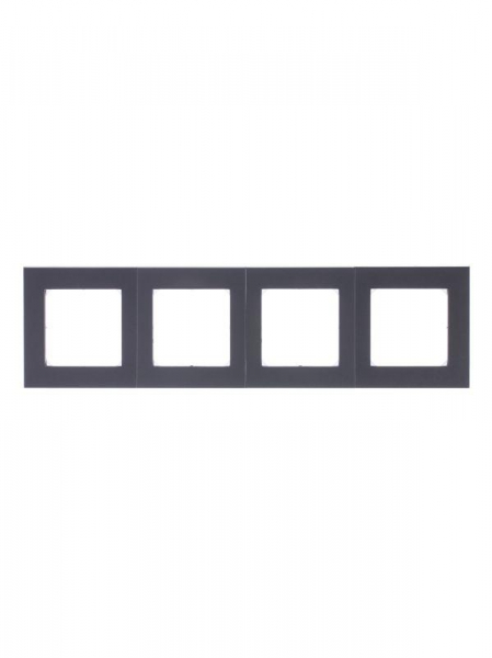 Рамка Levit 4п сталь/дым. черн. ABB 2CHH015040A6069