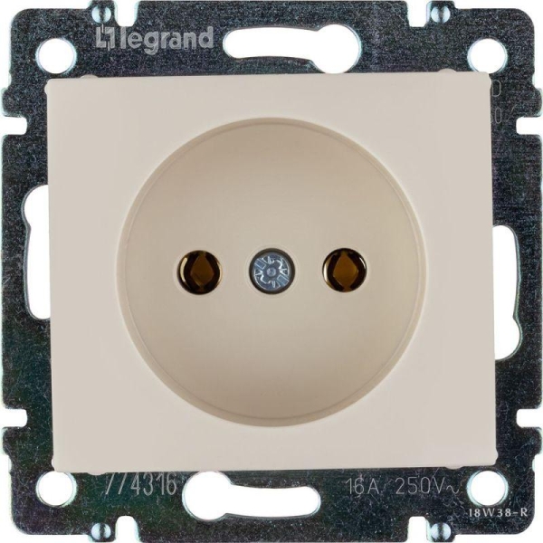 Розетка 1-м СП Valena 16А IP21 без заземл. на винтах механизм сл. кость IEK 774316