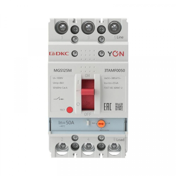 Выключатель автоматический MGS125 3P 40-50A 25kA YON MGS125M-3TAMF0050
