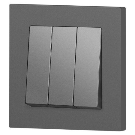 Выключатель 3-кл. СП Accent 6-106-07 10А IP20 250В AL/CU графит Intro Б0063544