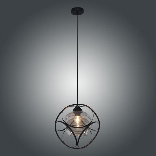 Светильник "Романо" 212 ф310 (плафон 7589) НСБ 01-60-182 Е27 (ИМ) подвесной черн.муар Элетех 1005405228