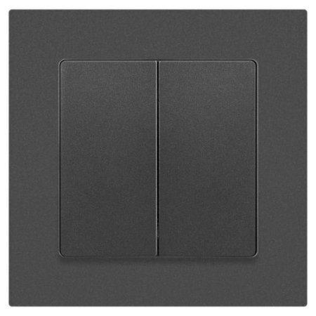 Переключатель 2-кл. СП Accent 6-107-07 10А IP20 250В AL/CU графит Intro Б0063568