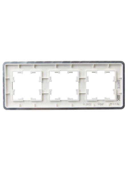 Рамка 3-м BRITE РУ-3-1-Бр метал. алюм. RE IEK BR-M32-M-01-K47