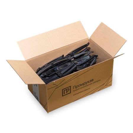 Держатель круглого кабеля двусторонний для прямого монтажа на 16 мест в гофроящике черн.(уп.100шт) Промрукав PR13.0488