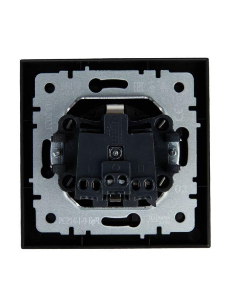 Розетка СП BRITE РСР14-1-0-БрЧ 16А в сборе с заземл. защ. шторки черн. IEK BR-R14-16-K02-F