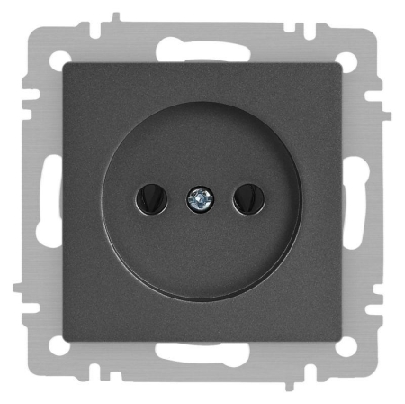 Розетка 1-м СП Accent 6-201-07 16А IP20 250В 2P графит Intro Б0063669