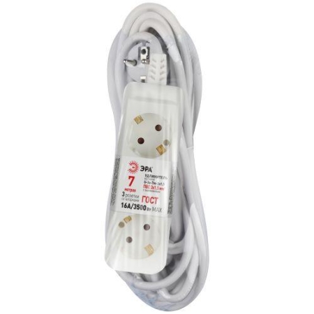 Удлинитель 3х7м с заземл. 16А U-3e-7m-3x1.5 ПВС 3x1.5 Эра Б0044034
