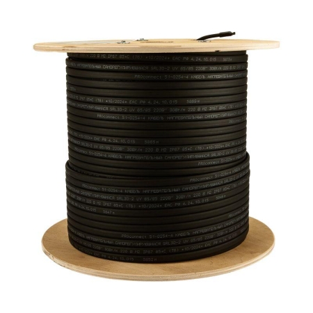 Кабель греющий саморег. для труб водостоков крыш 30КНС-2ЛП-65/85 UV неэкранированный 30Вт/м 200м PROCONNECT 51-0254-4