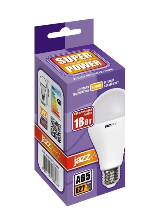 Лампа светодиодная PLED-SP A65 18Вт грушевидная 3000К тепл. бел. E27 1820лм 230В JazzWay 5006188