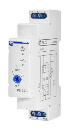 Реле времени для вентилятора РВ-123 одномодульное задержка отключения от 1 до 15 минут 220В НовАтек-Электро 3425601123
