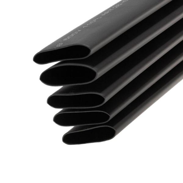 Трубка термоусадочная двустенная клеевая 24/8 (3:1) 1м черн. Rexant 26-0024