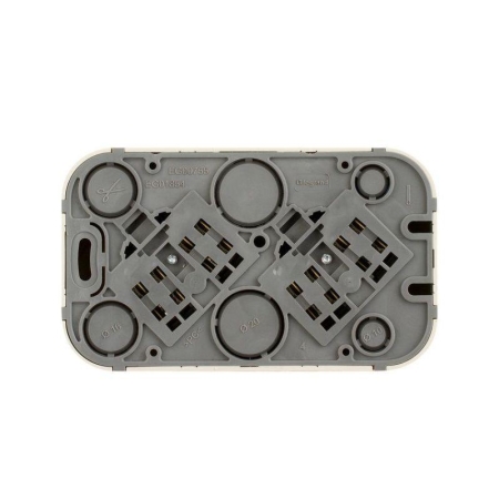 Розетка 2-м ОП Quteo 16А IP20 250В 2х2P+E с заземл. без защ. шторок бел. IEK 782233