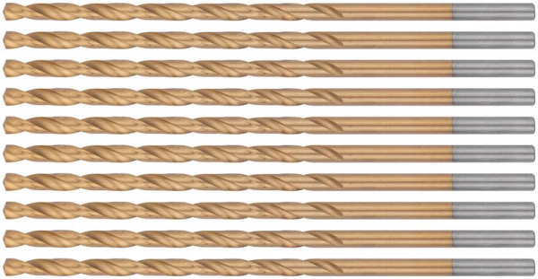 Набор сверл HSS по металлу 4.0х119мм удлинен. титан. покрытие (уп.10шт) FIT 34240